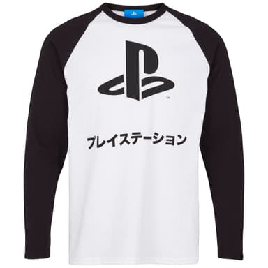 PlayStation pitkähihainen paita (musta/valkoinen) (XL)