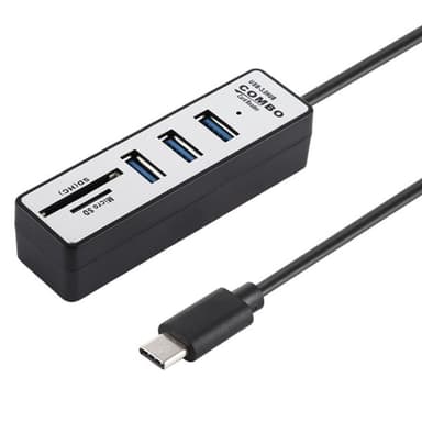 USB-hub + Kortinlukija - USB C - USB 3.0