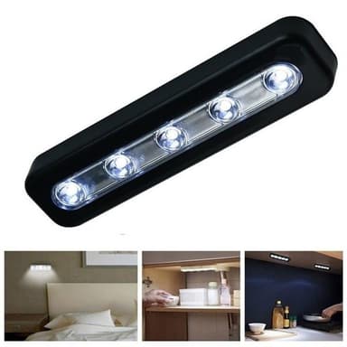 Musta 5 LEDin spotlight jossa touch