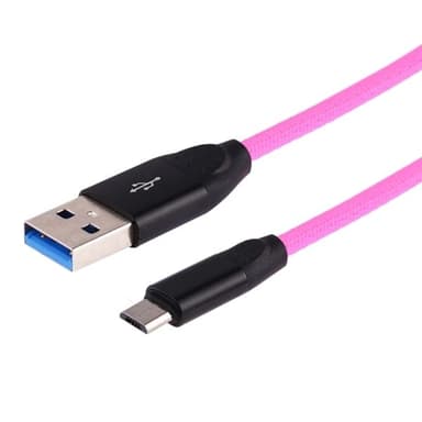 1m USB -  Micro USB latauskaapeli - Sateenkaaren värit