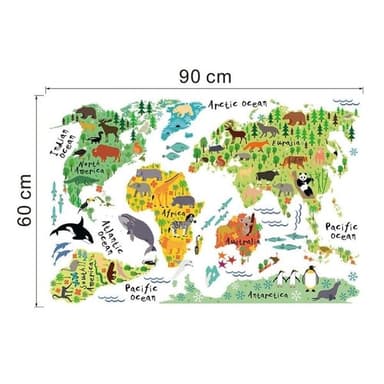 Lasten seinätarrat / wall stickers lapset - Maailmankartta