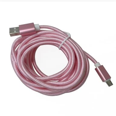 Micro USB datakaapeli 3 m - Rose Gold