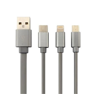 3in1 Latauskaapeli  Apple / Samsung / Huawei / Sony Matkapuhelin - Ulosvedettävä ja sotkeutumaton