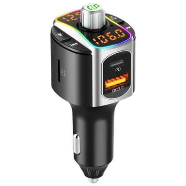 Bluetooth FM-lähetin USB-autolaturilla PD + QC3.0