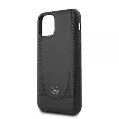 Mercedes Benz iPhone 11 Suojakuori Logo Perforoitu Musta