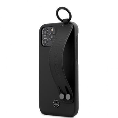Mercedes Benz iPhone 12 Mini Suojakuori Hand Strap Case Musta