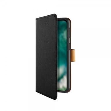 XQISIT Samsung Galaxy A21s Kotelo Slim Wallet Selection Musta