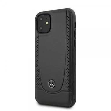 Mercedes Benz iPhone 11 Suojakuori Logo Perforoitu Musta