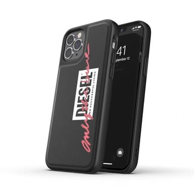 Diesel iPhone 12/iPhone 12 Pro Suojakuori Moulded Case Embroidery Musta Coral