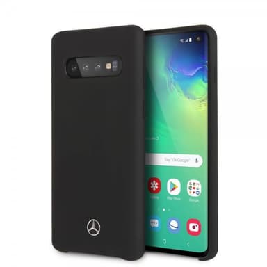 Mercedes Benz Samsung Galaxy S10 Suojakuori Silikonii Logo Musta