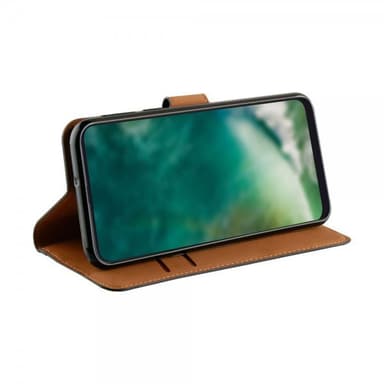 XQISIT Samsung Galaxy A21s Kotelo Slim Wallet Selection Musta