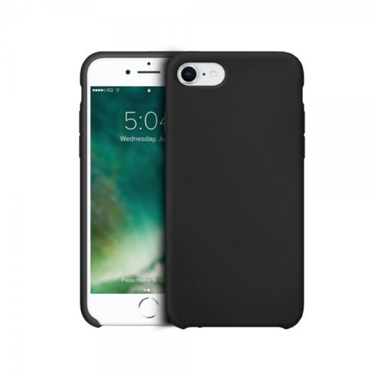 XQISIT iPhone 7/8/SE Kuori Silikoniii Case Musta