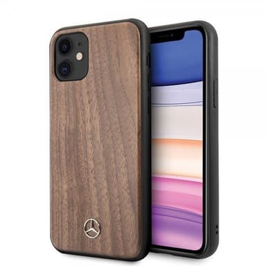 Mercedes Benz iPhone 11 Suojakuori Wood Line Walnut