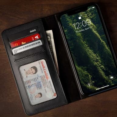 Twelve South iPhone Xr Suojakotelo BookBook Aito Nahka Löstagbart Suojakuori Musta
