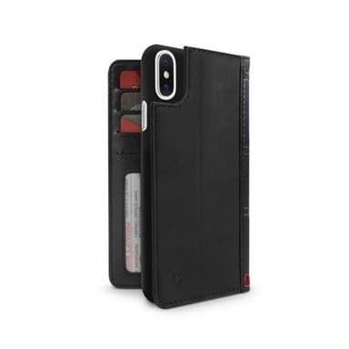 Twelve South iPhone Xr Suojakotelo BookBook Aito Nahka Löstagbart Suojakuori Musta