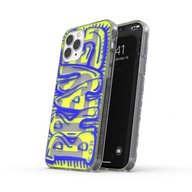 Diesel iPhone 12/iPhone 12 Pro Suojakuori Snap Case Clear AOP Blue/Neon Lime