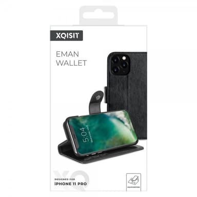 XQISIT iPhone 11 Pro Suojakotelo Eman Wallet Löstagbart Suojakuori Musta