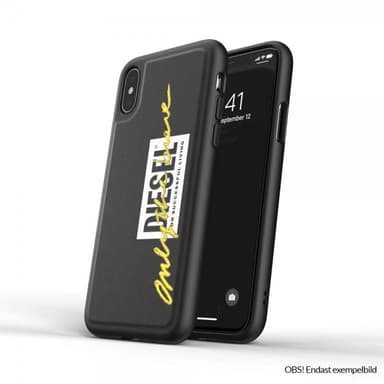 Diesel iPhone 12/iPhone 12 Pro Suojakuori Moulded Case Embroidery Musta Lime