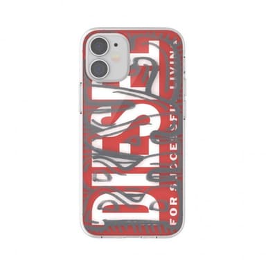 Diesel iPhone 12 Mini Suojakuori Snap Case Clear AOP Red/Grey