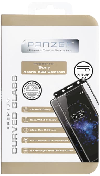 Panzer Curved Sony Xperia XZ2 Compact näytönsuoja