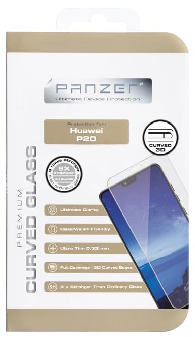 Panzer Curved Huawei P20 näytönsuoja (läpinäk.)