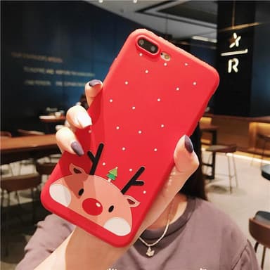 Mobiilikotelo iPhone 7/8 Plus, joulumotiivilla Puhdas - punainen
