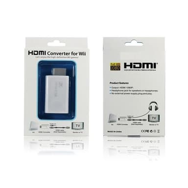 Wii - HDMI Full HD -sovitin 3,5 äänen ulostulolla