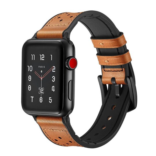 Apple Watch rannekoru aitoa nahkaa / silikonia 42 mm - ruskea