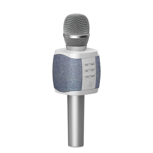 Karaoke-mikrofoni ja kaiuttimet 2-in-1, hopea