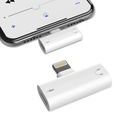 Lightning 3,5 mm: n sovitin äänen ja lataamiseksi