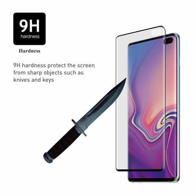 Samsung Galaxy S10 koko näytön suojus karkaistu lasi - musta