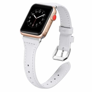 Apple Watch -rannekoru 38 mm aitoa nahkaa - valkoinen