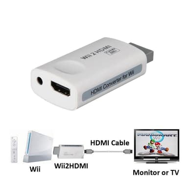 Wii - HDMI Full HD -sovitin 3,5 äänen ulostulolla