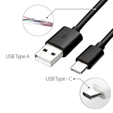 USB-C-latauskaapeli / tiedonsiirtokaapeli USB 3.0 - 1m