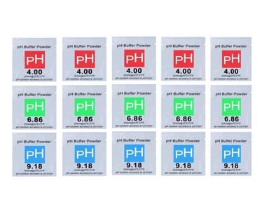 15-pack puskurijauhe pH-mittarille 4.9 / 6.86 / 9.18