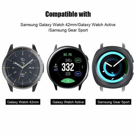 Samsung Galaxy 42 mm silikoniranneke (20 mm) - musta