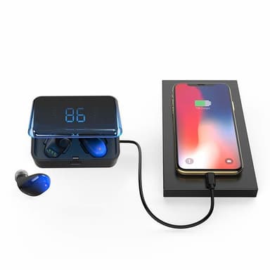 Langattomat Bluetooth 5.0 In-ear -kuulokkeet, joissa on kosketus sininen