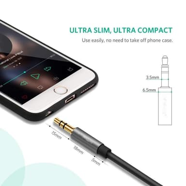 Audiokaapeli 3,5 mm: n liittimillä - 1m