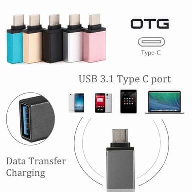 USB - USB-C 3.1 OTG -sovitin musta