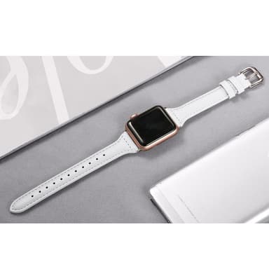 Apple Watch -rannekoru 38 mm aitoa nahkaa - valkoinen