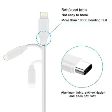 USB-C-salamalaite - valkoinen - 1 m
