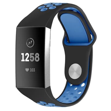 Fitbit Charge 3/4 rannekoru silikoni musta / sininen (S)