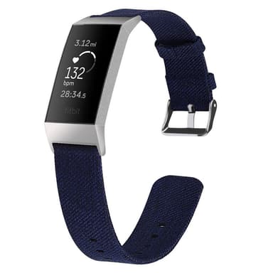 Fitbit Charge 3/4 rannekoru kangas tummansininen - S