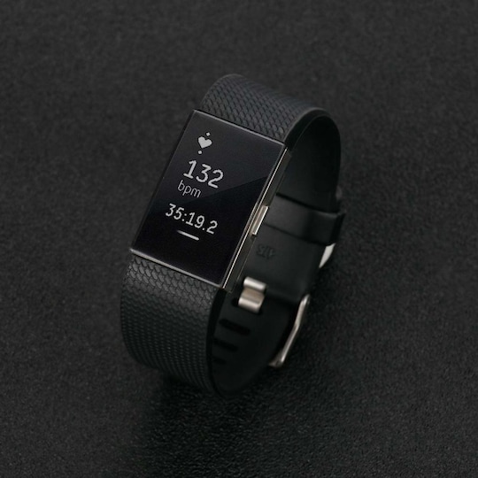 Fitbit Charge 2 silikonikuori näytönsuojalla - harmaa läpinäkyvä