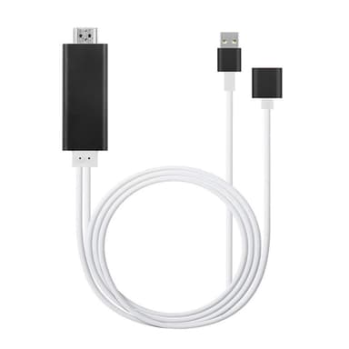 Universal USB-HDMI-sovitin iPhonelle ja Androidille - musta
