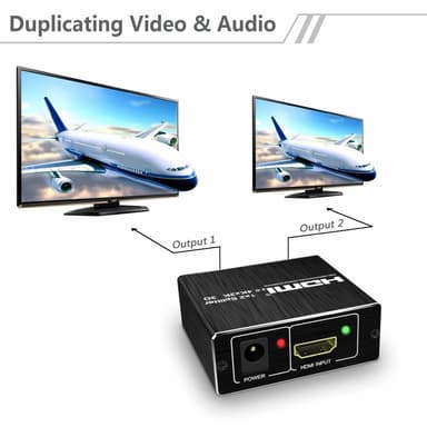 HDMI-jakaja 1x2 - HDMI 2.0 - 4Kx2K, 1080P, 3D, HDR