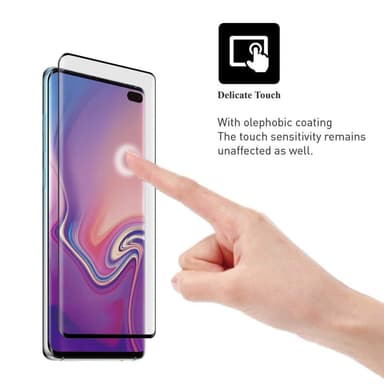 Samsung Galaxy S10 koko näytön suojus karkaistu lasi - musta