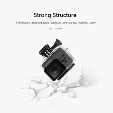 Vedenpitävä kotelo GoPro Hero7 hopealle / Hero7 valkoiselle lisävarustepaketilla