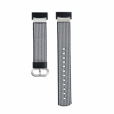 Fitbit Charge 3/4 rannekoru nailon musta / valkoinen