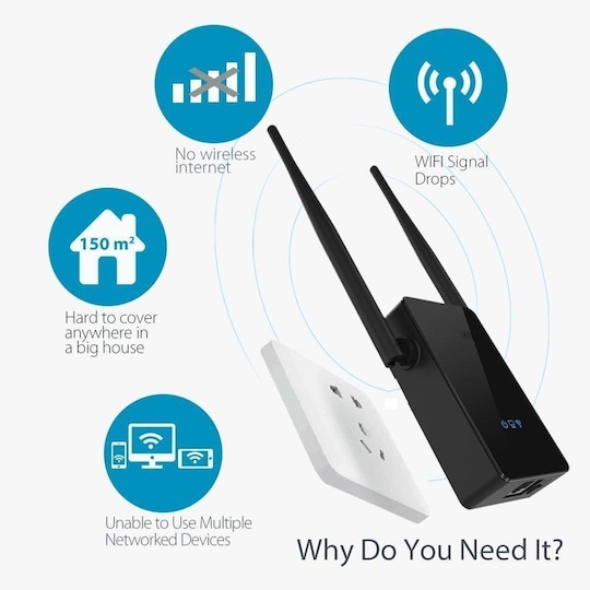 WiFi-toistin - signaalivahvistin 300 Mbit / s 2,4 GHz